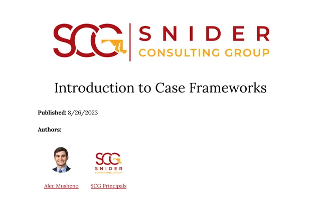 First page of Introduction to Case Frameworks